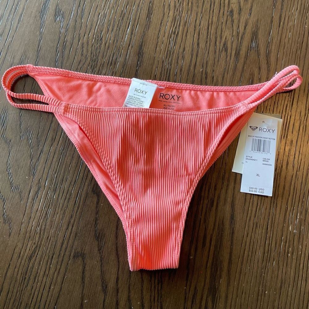 Roxy Mind of freedom cheeky coral bikini bottom, XL NWT